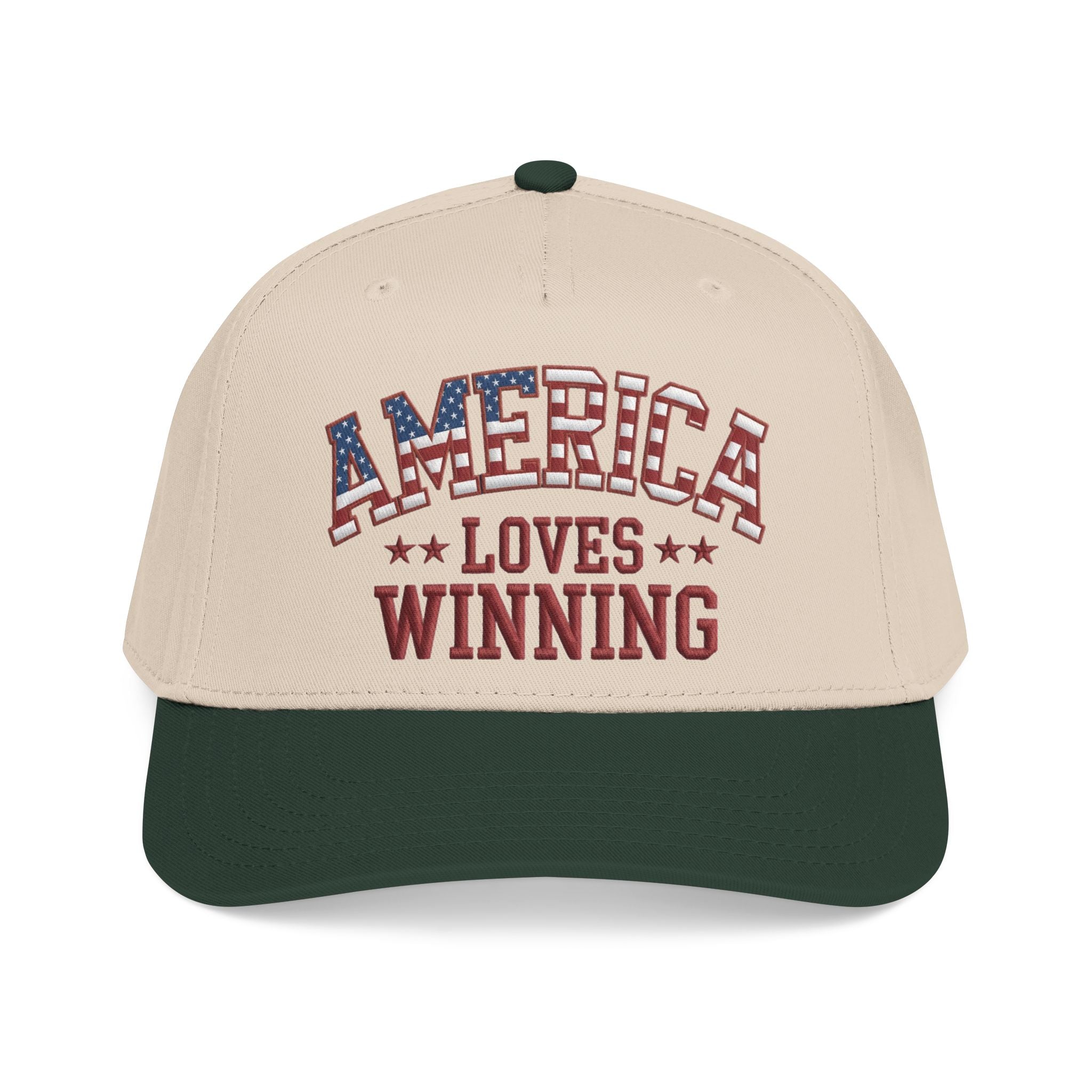 America Loves Winning Patriotic Hat – American Flag Cap
