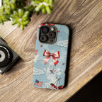 Americana Coquette Cherry Bow Phone Case Printify