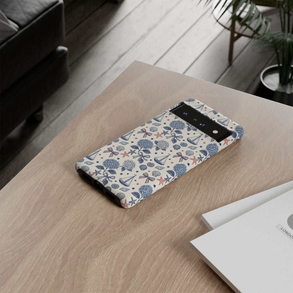 Coastal Americana Hydrangea Phone Case Printify
