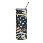 Freedom Camo Stainless Steel Tumbler — 20oz Patriotic Camo Travel Mug Printify