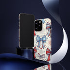 Patriotic Coquette Bows Phone Case – Americana Ribbon & Fireworks Design Printify