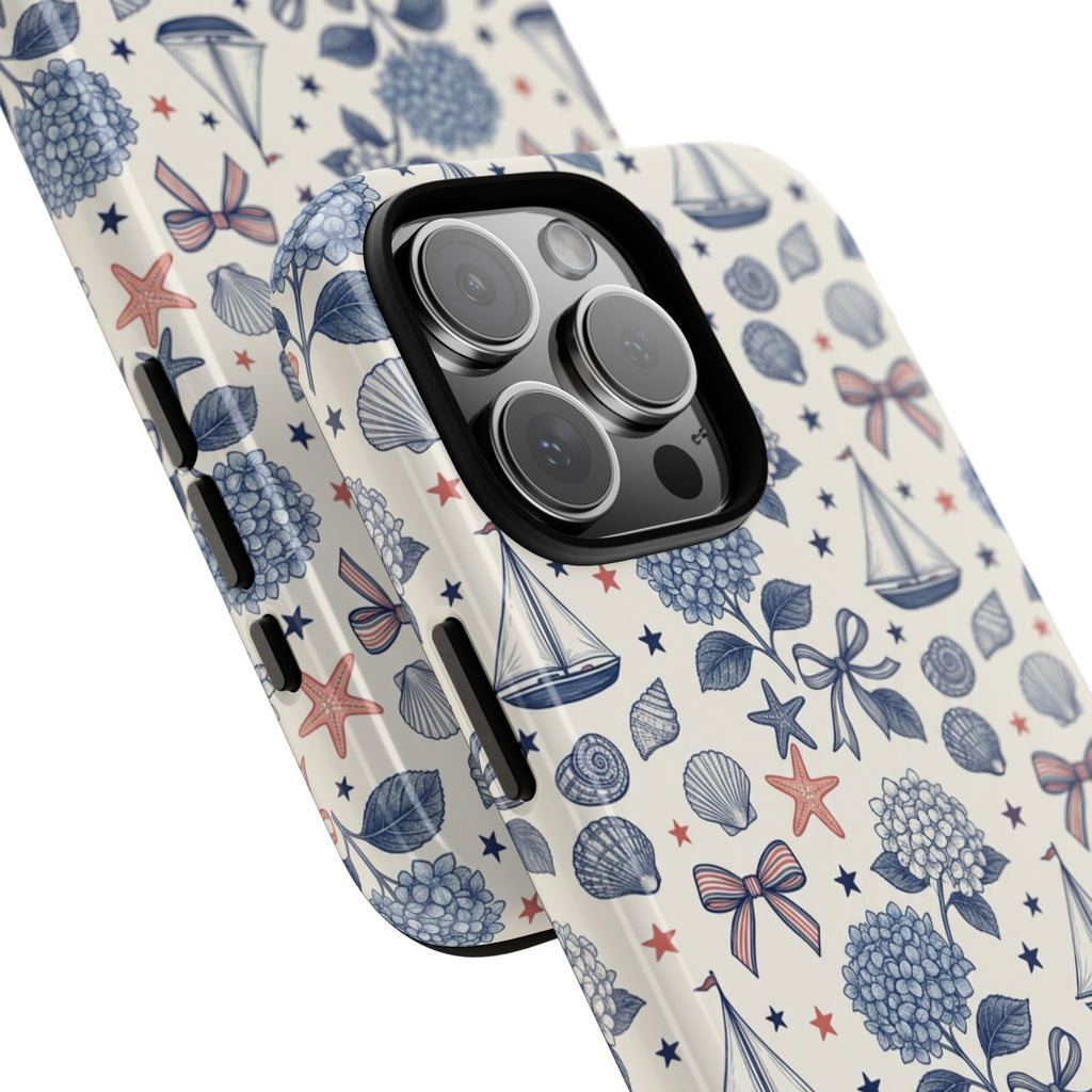 Coastal Americana Hydrangea Phone Case Printify