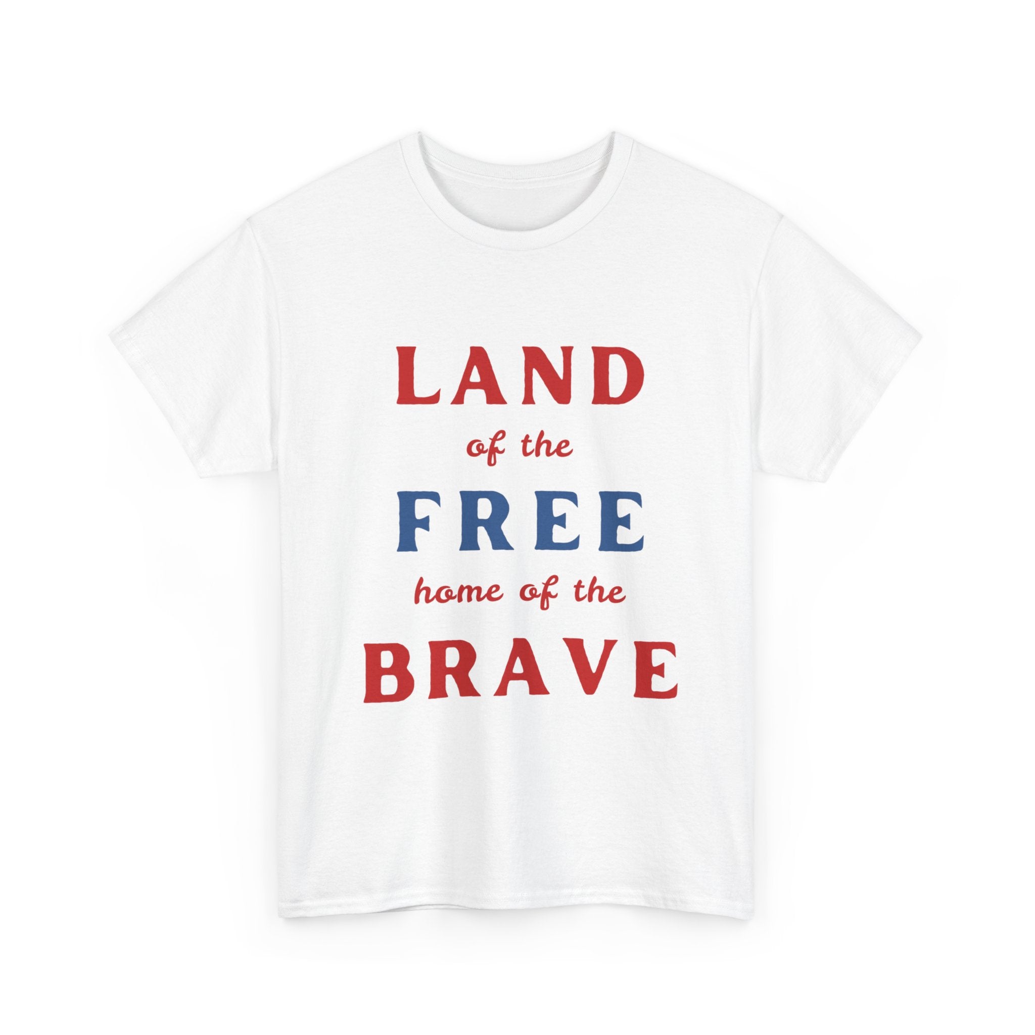 Land of the Free Home of the Brave Patriotic T-Shirt – Light Colors USA Tee