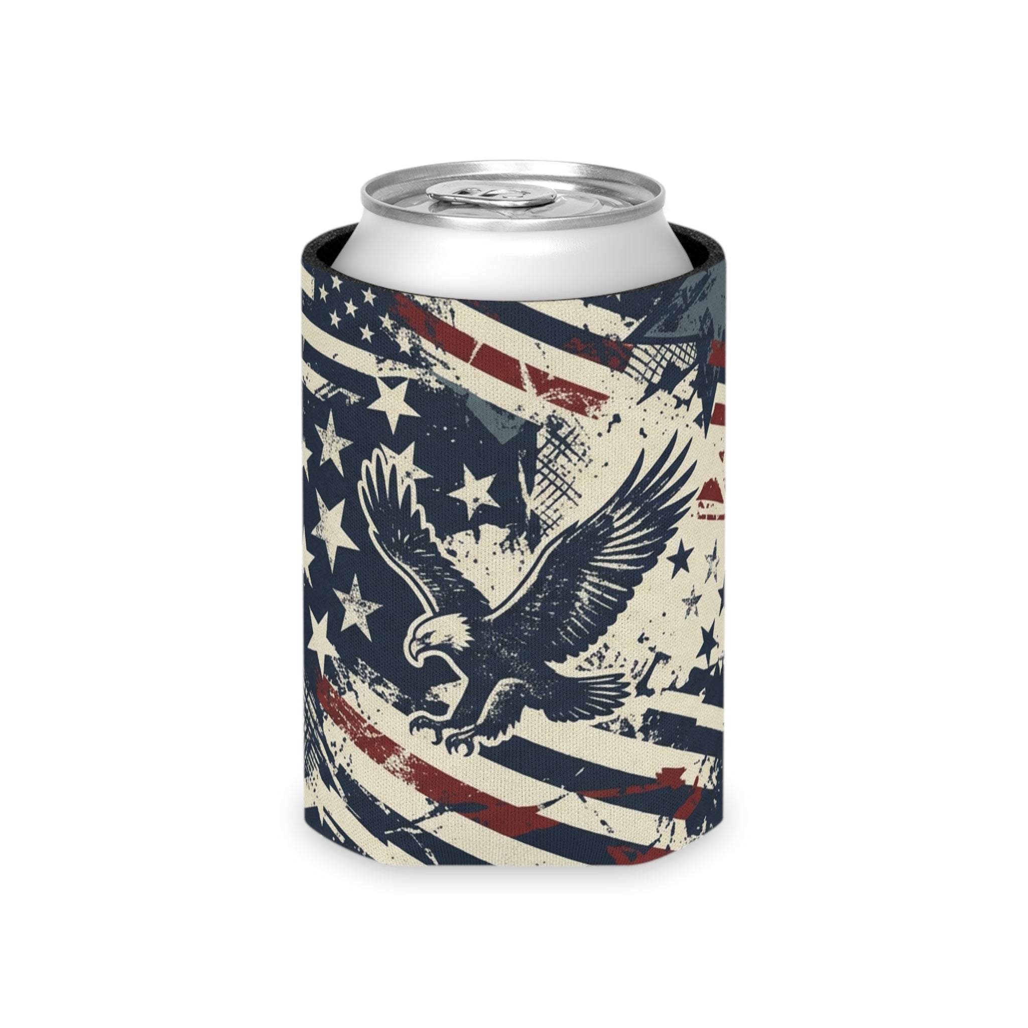 Vintage Patriotic Eagle Can Cooler Printify