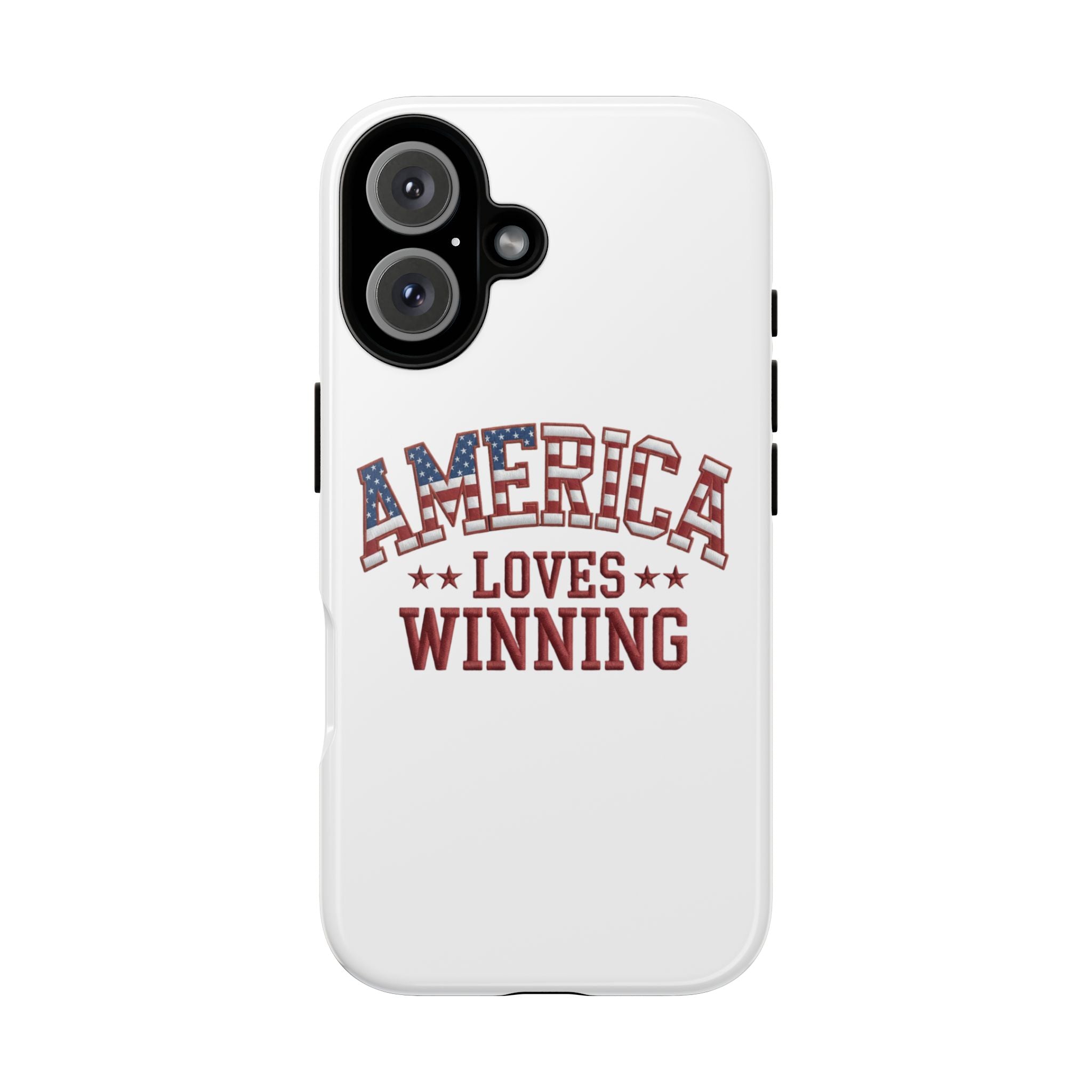 America Loves Winning Patriotic Phone Case – Tough Dual Layer iPhone & Samsung Galaxy S26 Case