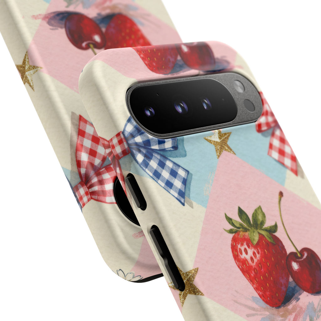 Americana Coquette Cherry Picnic Phone Case Printify