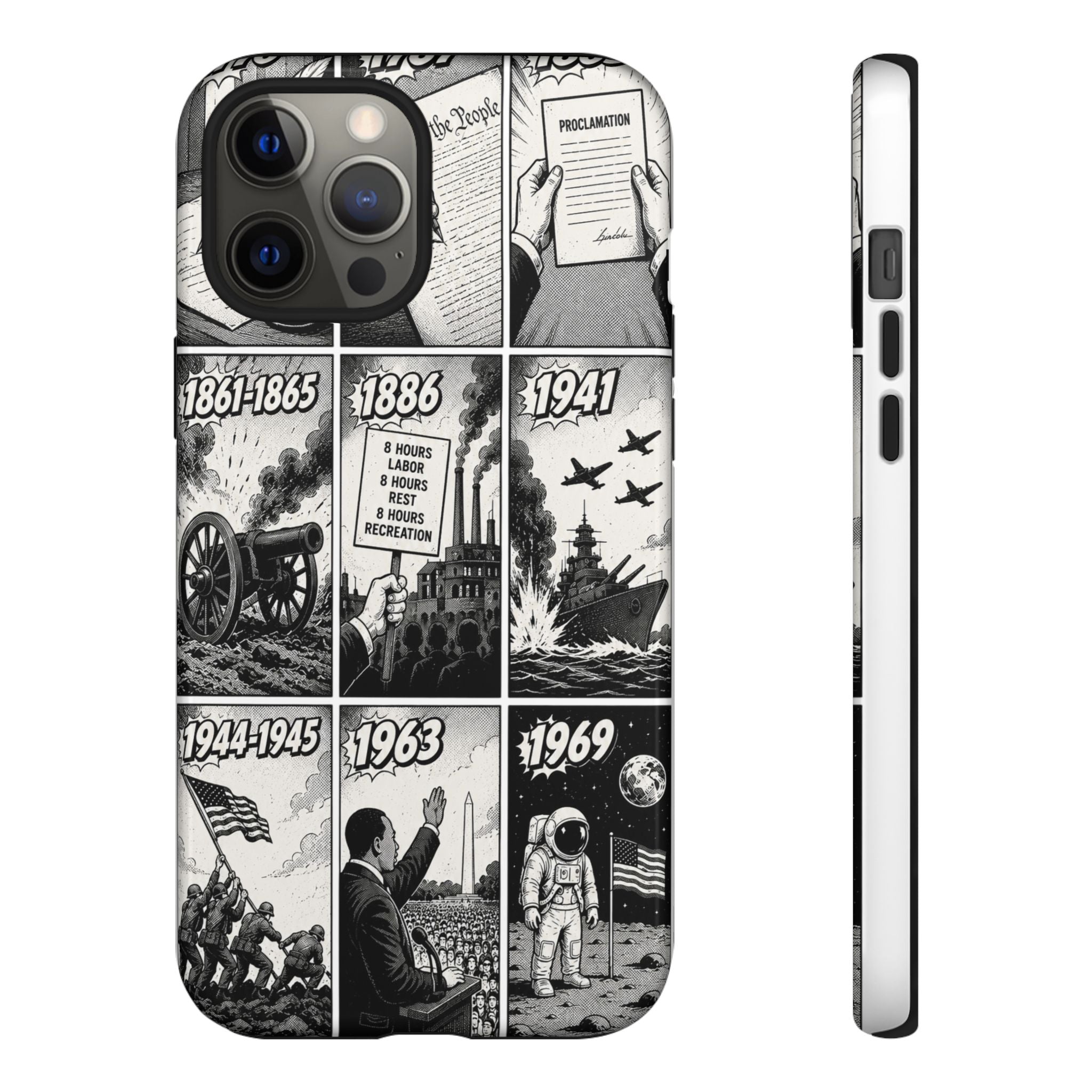 America Through the Ages Comic History Phone Case Printify