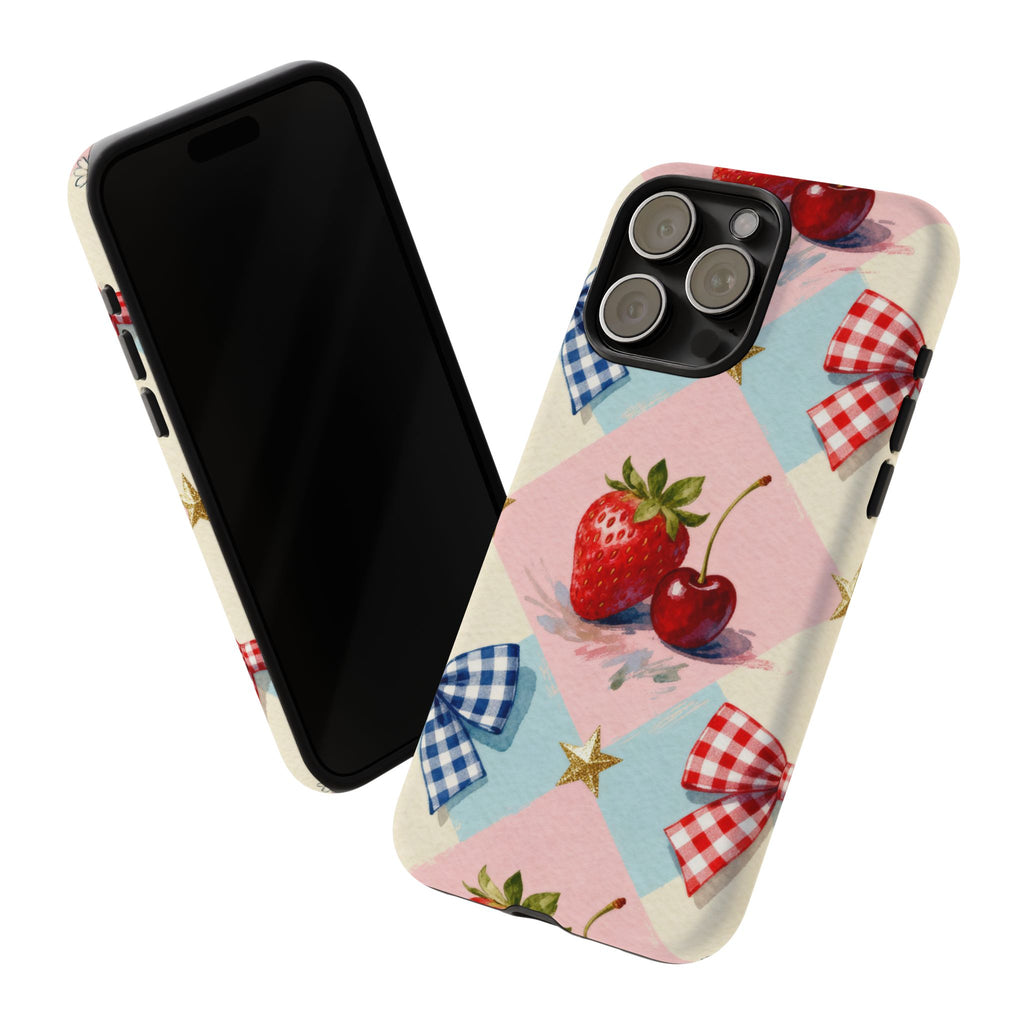 Americana Coquette Cherry Picnic Phone Case Printify