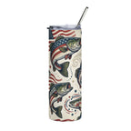 Patriotic Bass Fish 20oz Stainless Steel Tumbler Printify