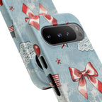 Americana Coquette Cherry Bow Phone Case Printify
