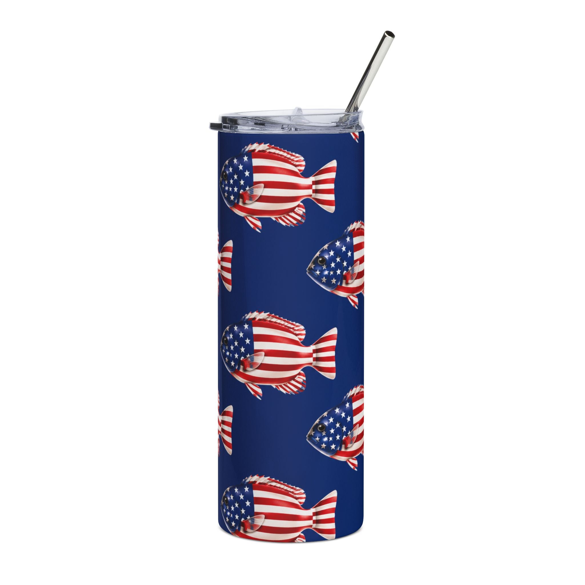 20oz Stainless Steel Tumbler — American Flag Fish Printify