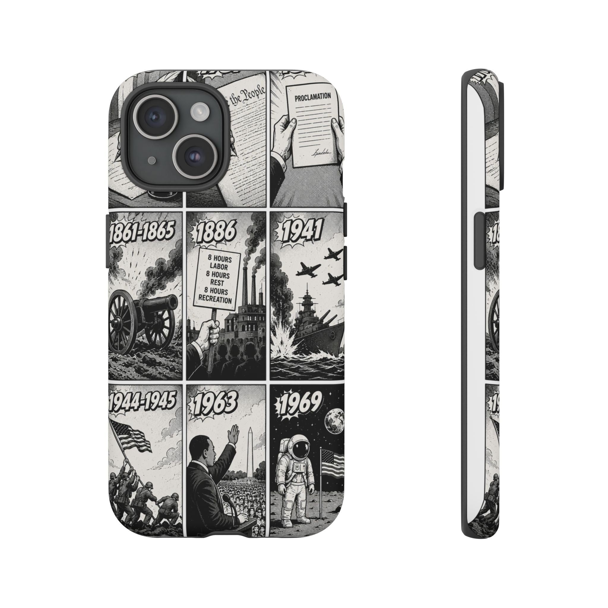 America Through the Ages Comic History Phone Case Printify