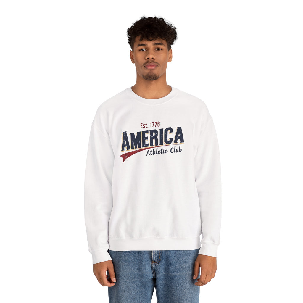 America Athletic Club Heritage Crewneck – Vintage Americana Sweatshirt Printify