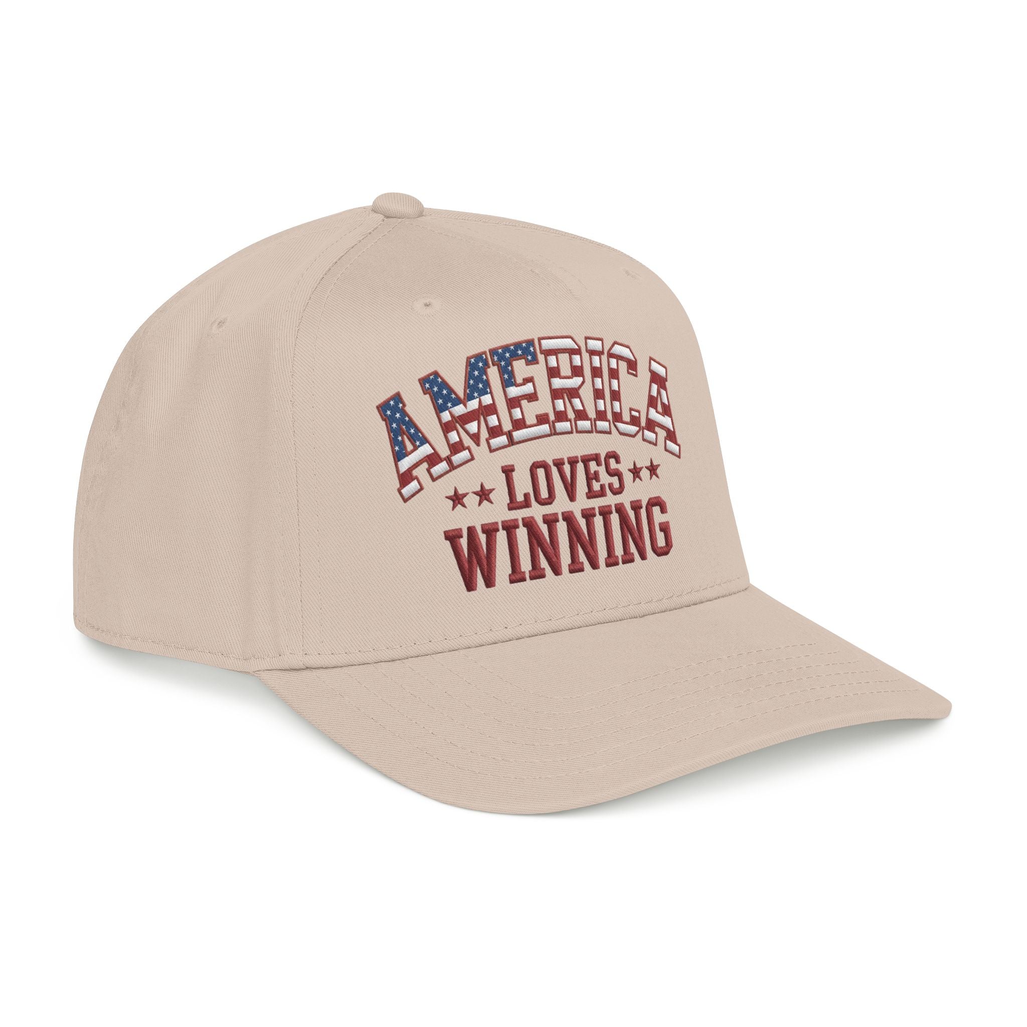 America Loves Winning Patriotic Hat – American Flag Light Cap