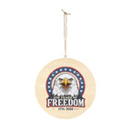 Patriotic Freedom Eagle Wood Sign — Bald Eagle Wall Decor Printify