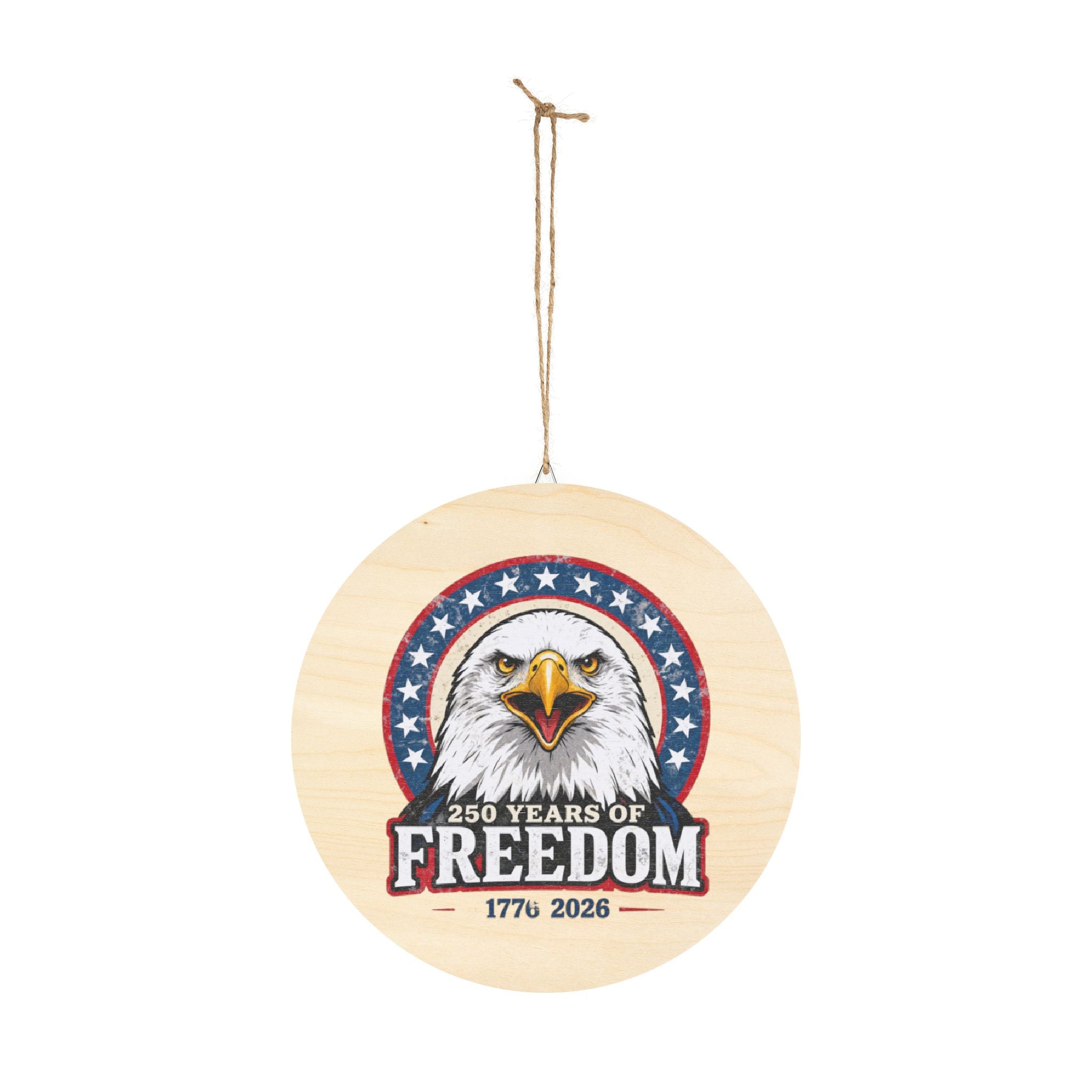 Patriotic Freedom Eagle Wood Sign — Bald Eagle Wall Decor Printify