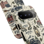 Patriotic Outdoors Phone Case – Bass Fishing & Vintage Americana Case Printify