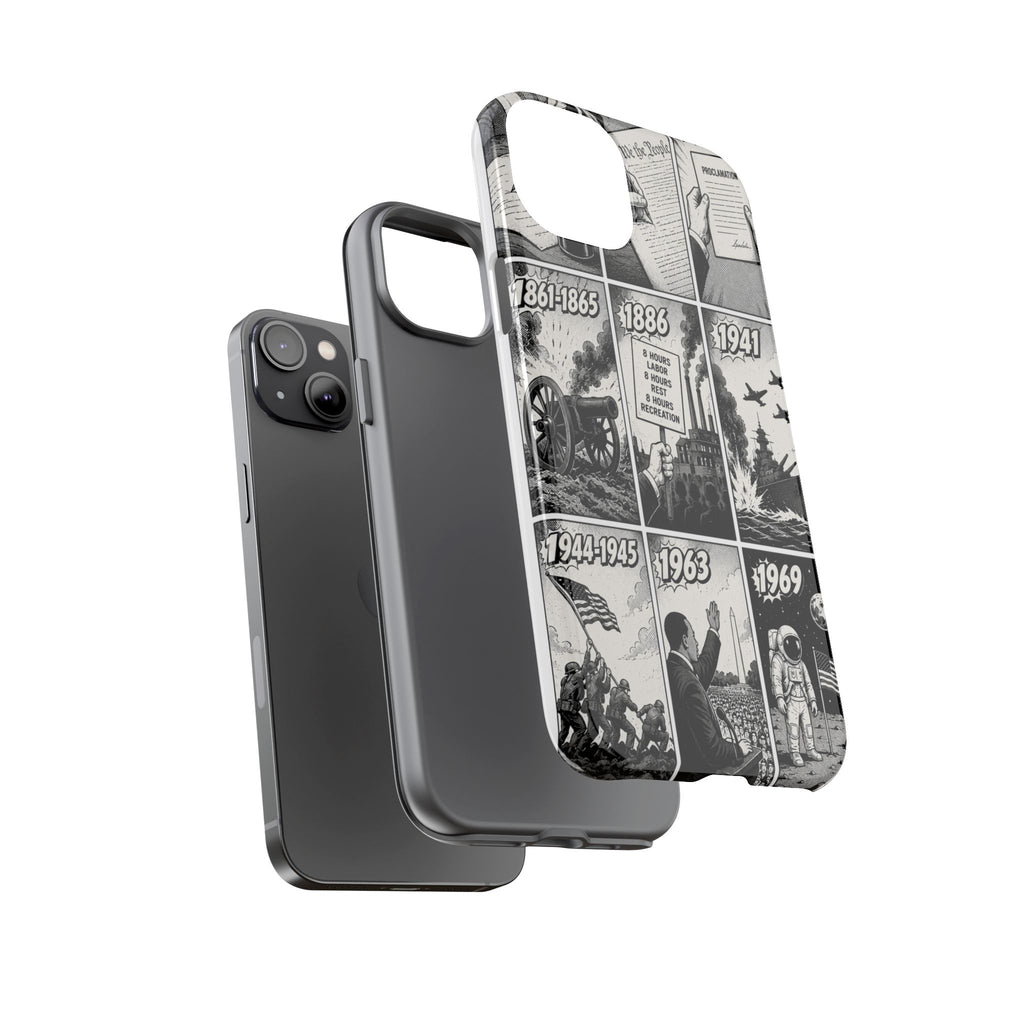 America Through the Ages Comic History Phone Case Printify