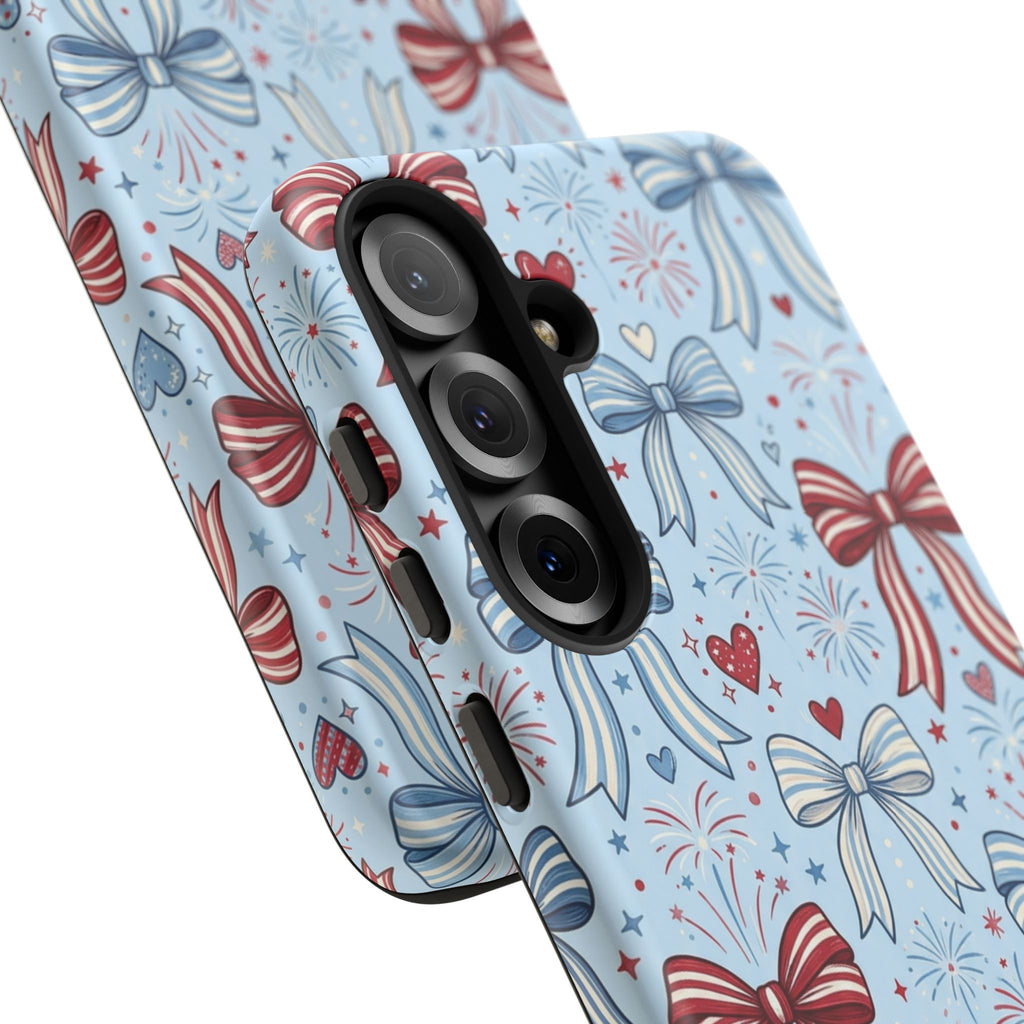 Patriotic Coquette Bows & Fireworks Phone Case Printify