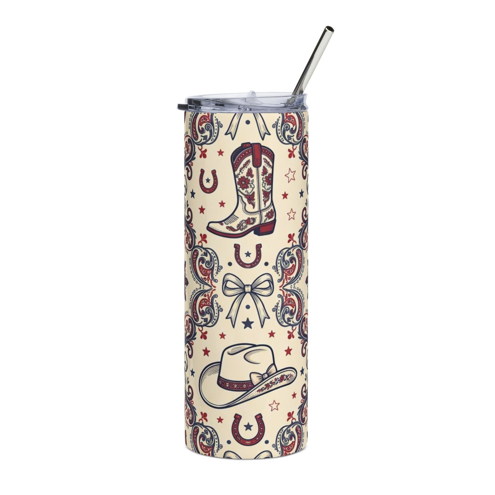 Cowgirl Americana 20oz Stainless Steel Tumbler Printify