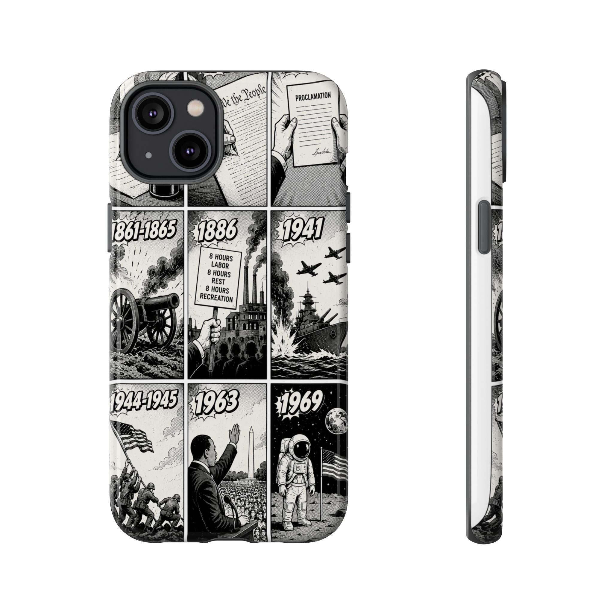 America Through the Ages Comic History Phone Case Printify