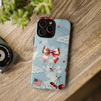 Americana Coquette Cherry Bow Phone Case Printify