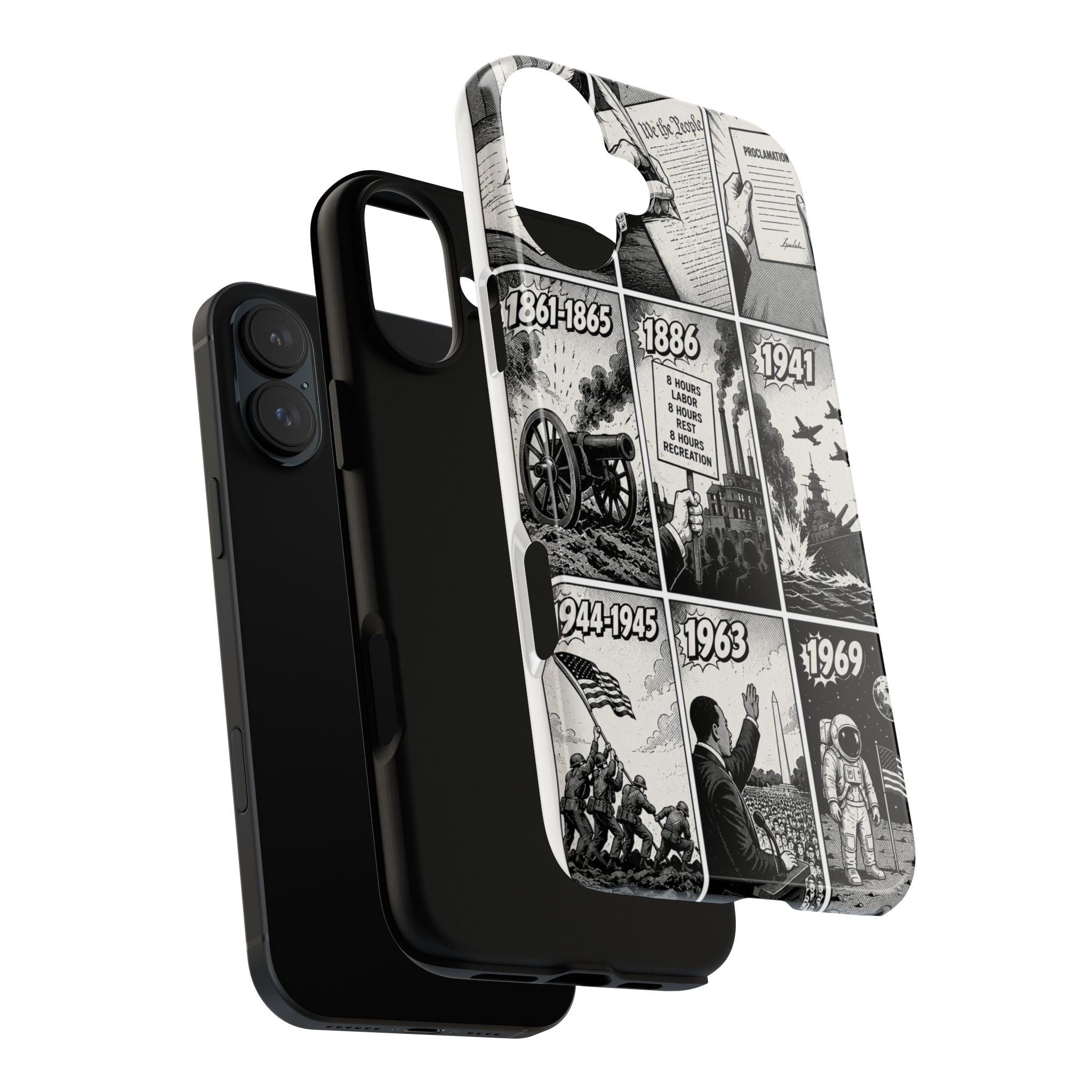 America Through the Ages Comic History Phone Case Printify