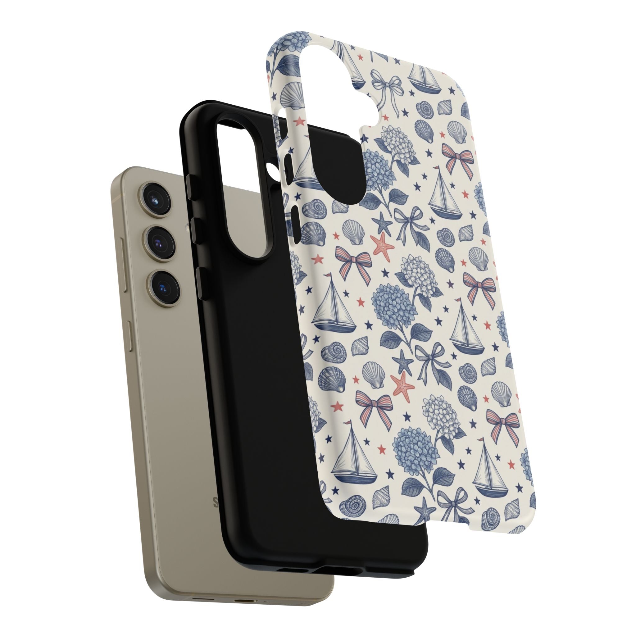 Coastal Americana Hydrangea Phone Case Printify
