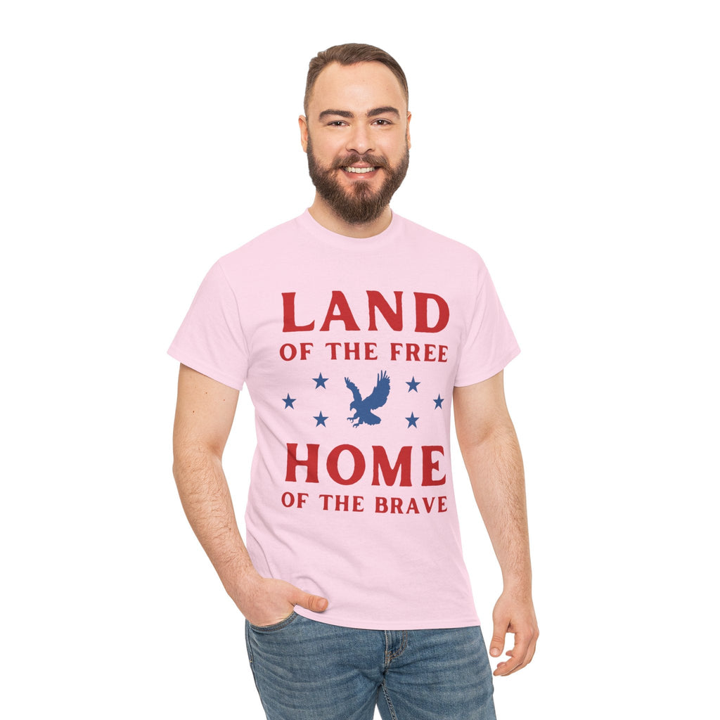 Land of the Free Home of the Brave Eagle Patriotic T-Shirt Printify