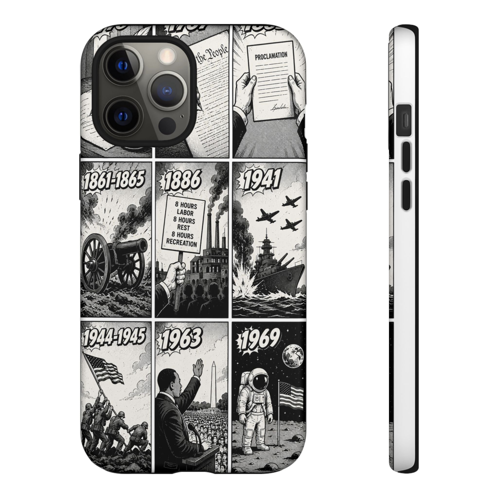America Through the Ages Comic History Phone Case Printify