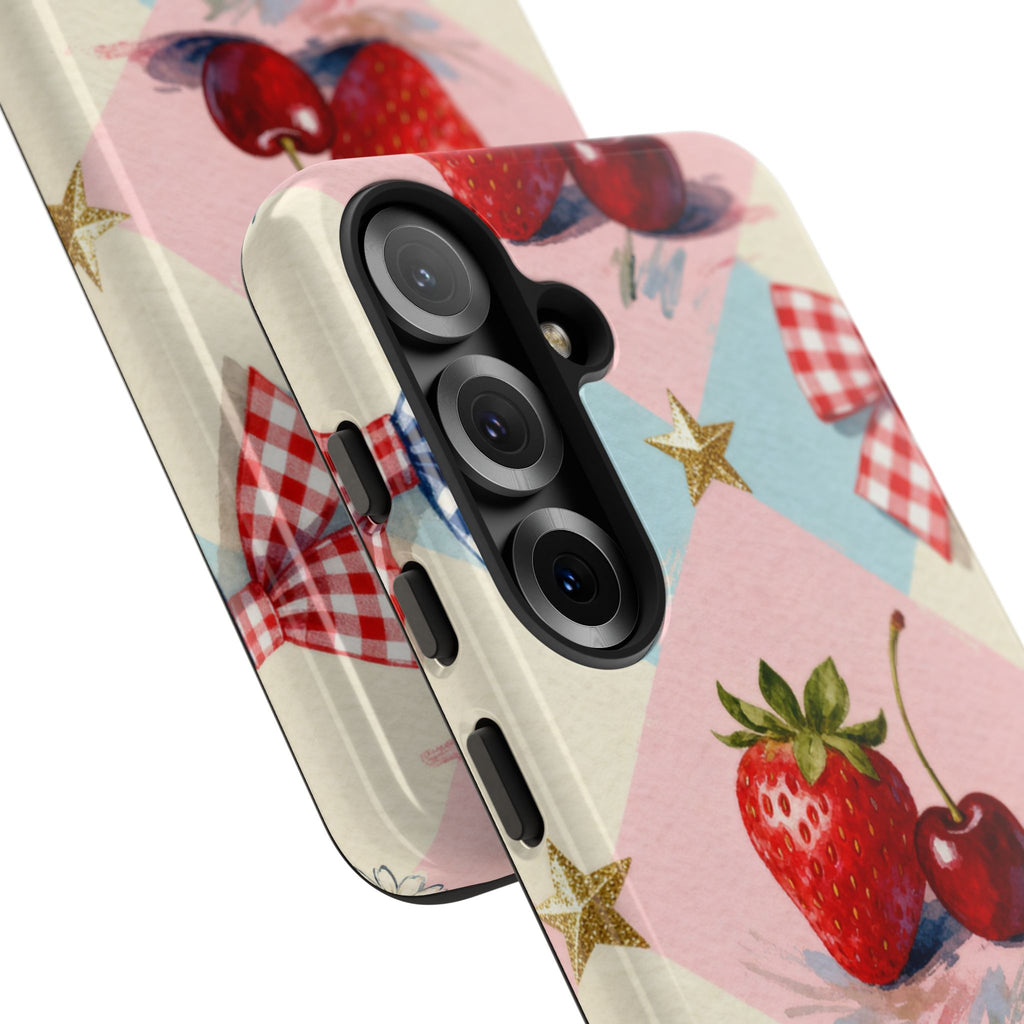 Americana Coquette Cherry Picnic Phone Case Printify