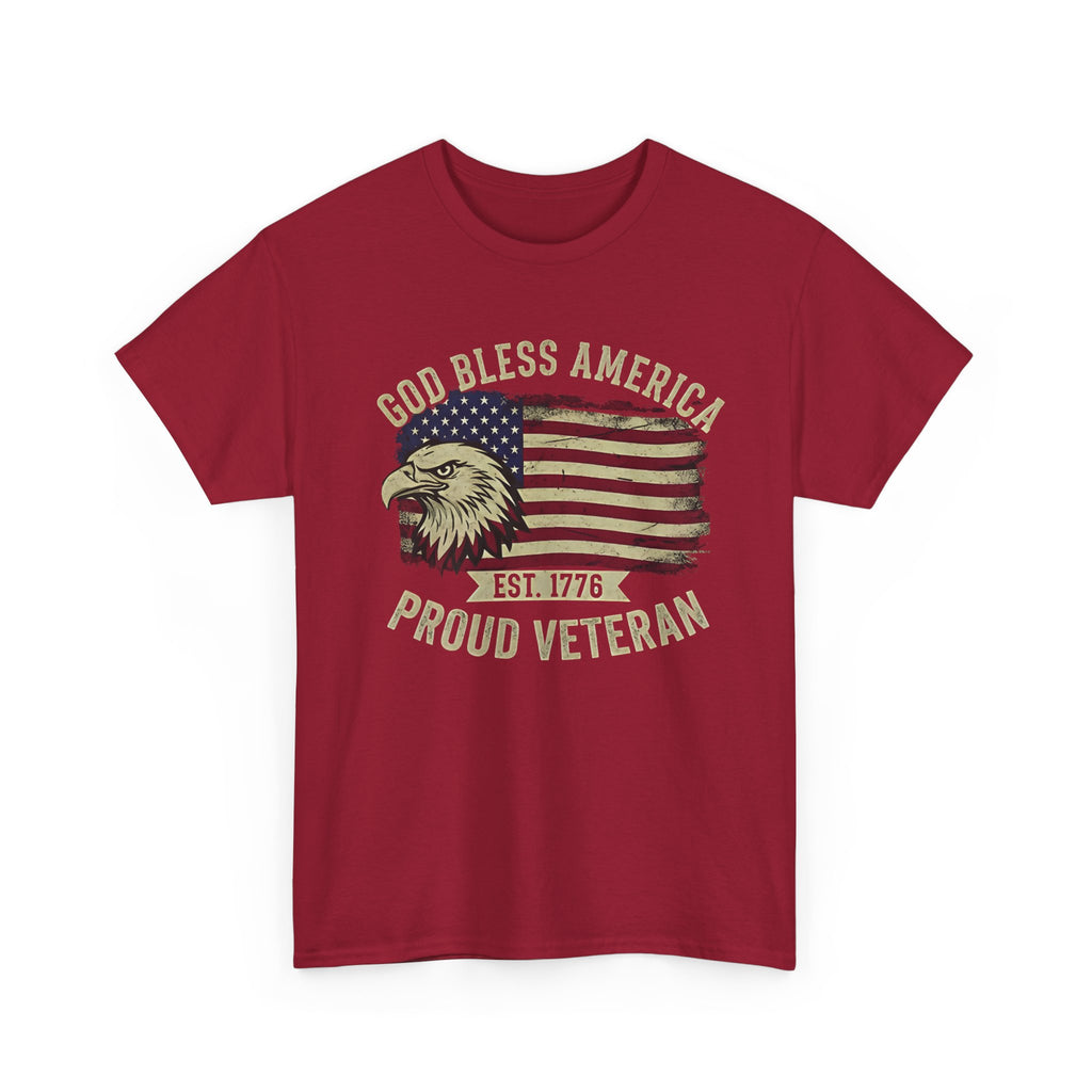 God Bless America Veterans Edition Patriotic T-Shirt – Vintage Eagle Flag Tee