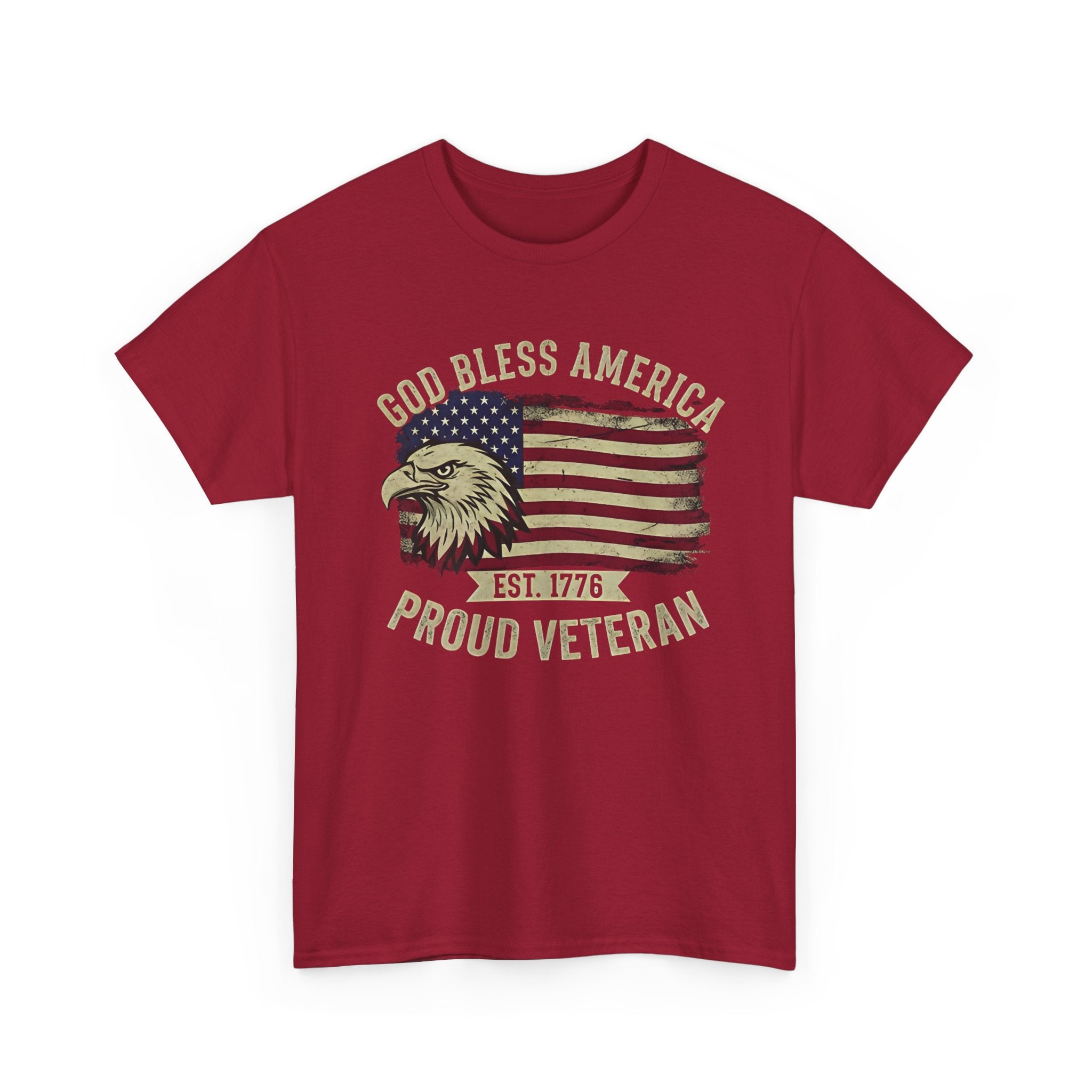 God Bless America Veterans Edition Patriotic T-Shirt – Vintage Eagle Flag Tee