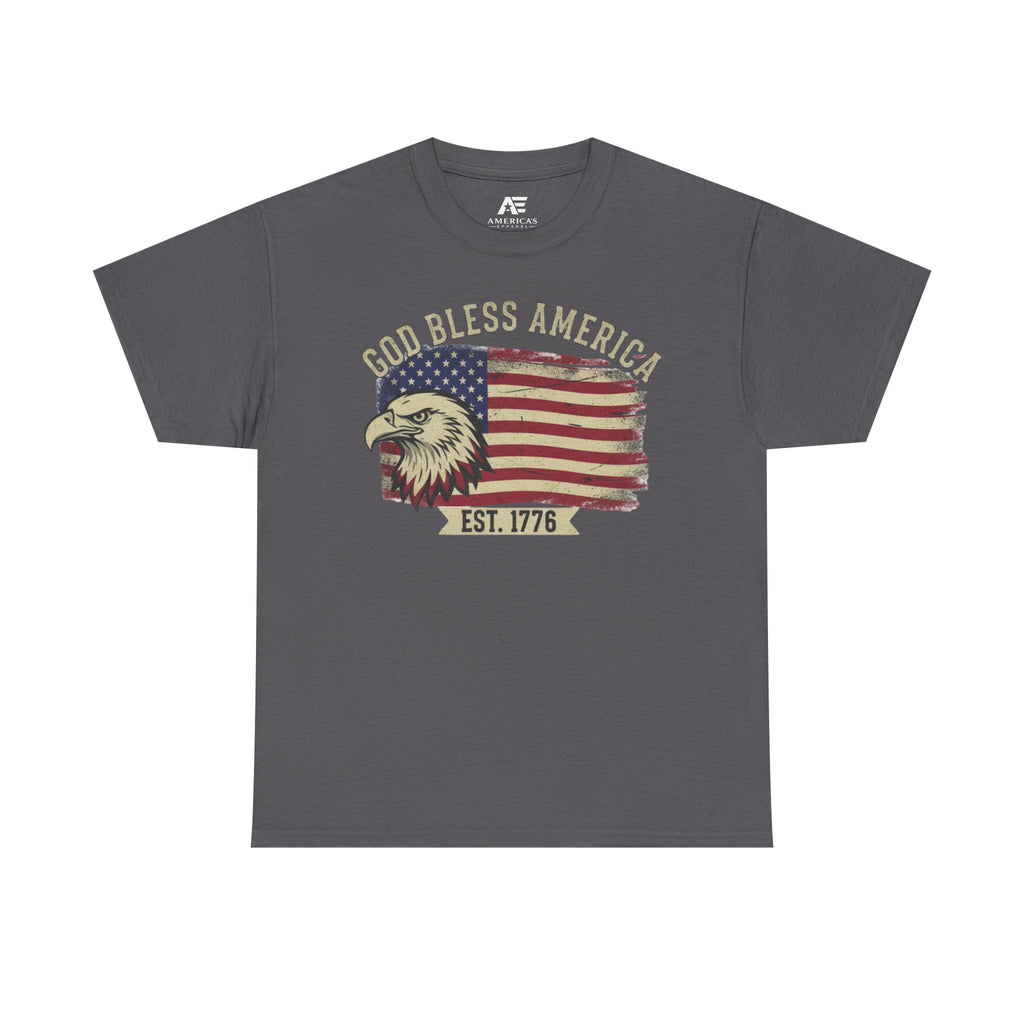God Bless America 1776 Patriotic T-Shirt – Vintage Eagle Flag USA Tee