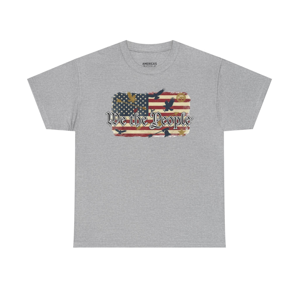 We The People American Flag Patriotic T-Shirt – Unisex Heavy Cotton Tee Printify