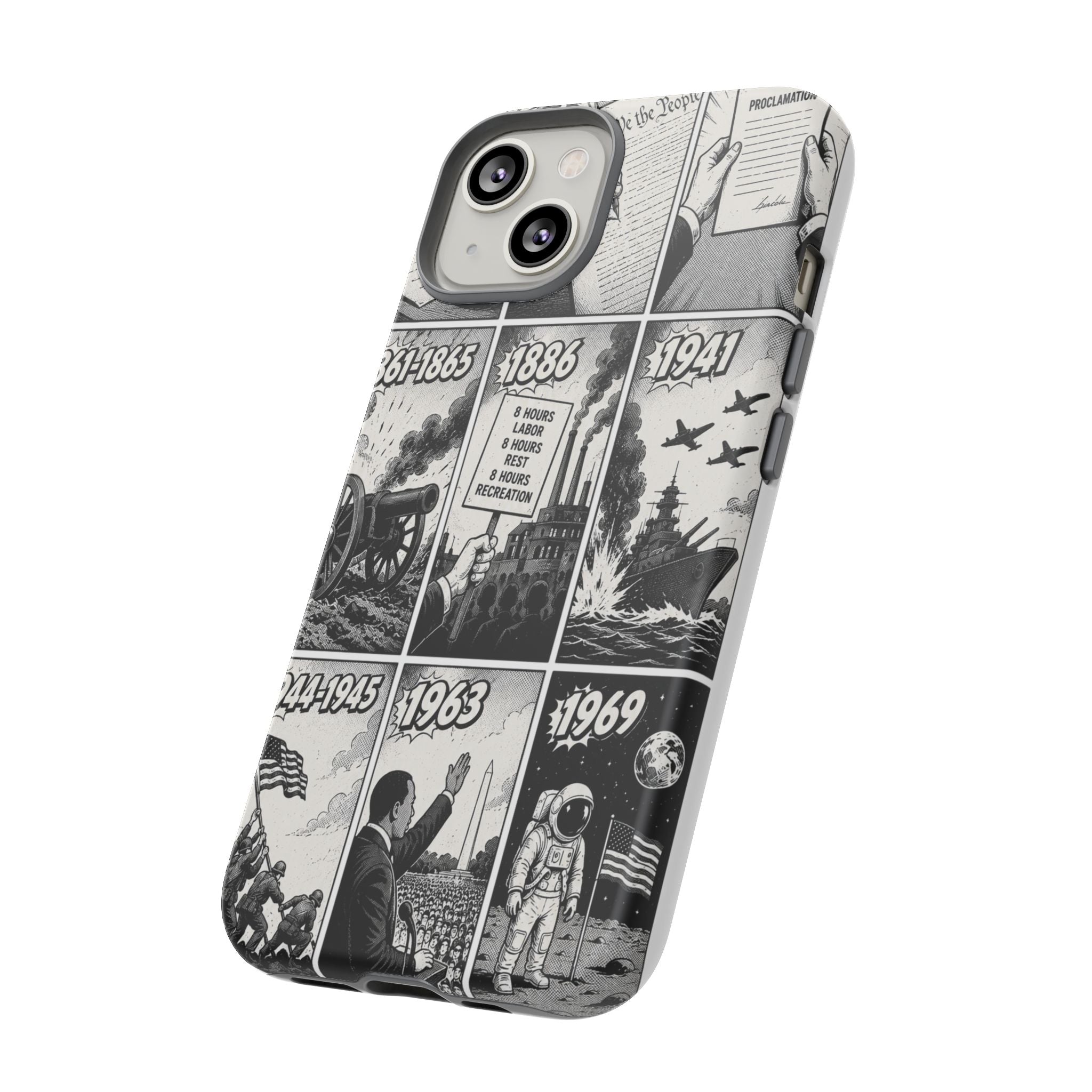 America Through the Ages Comic History Phone Case Printify