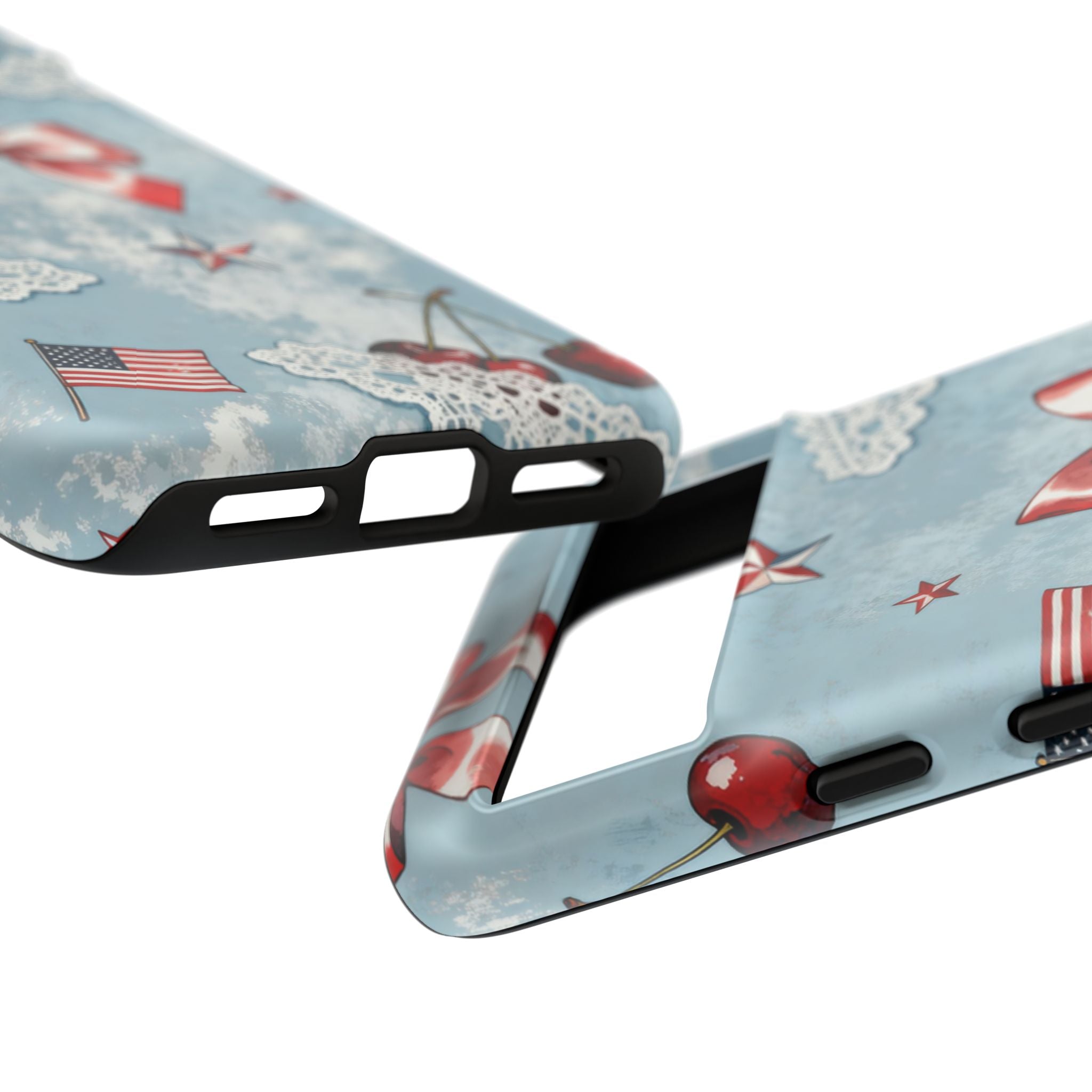 Americana Coquette Cherry Bow Phone Case Printify