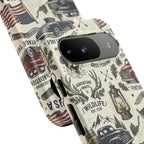 Patriotic Outdoors Phone Case – Bass Fishing & Vintage Americana Case Printify