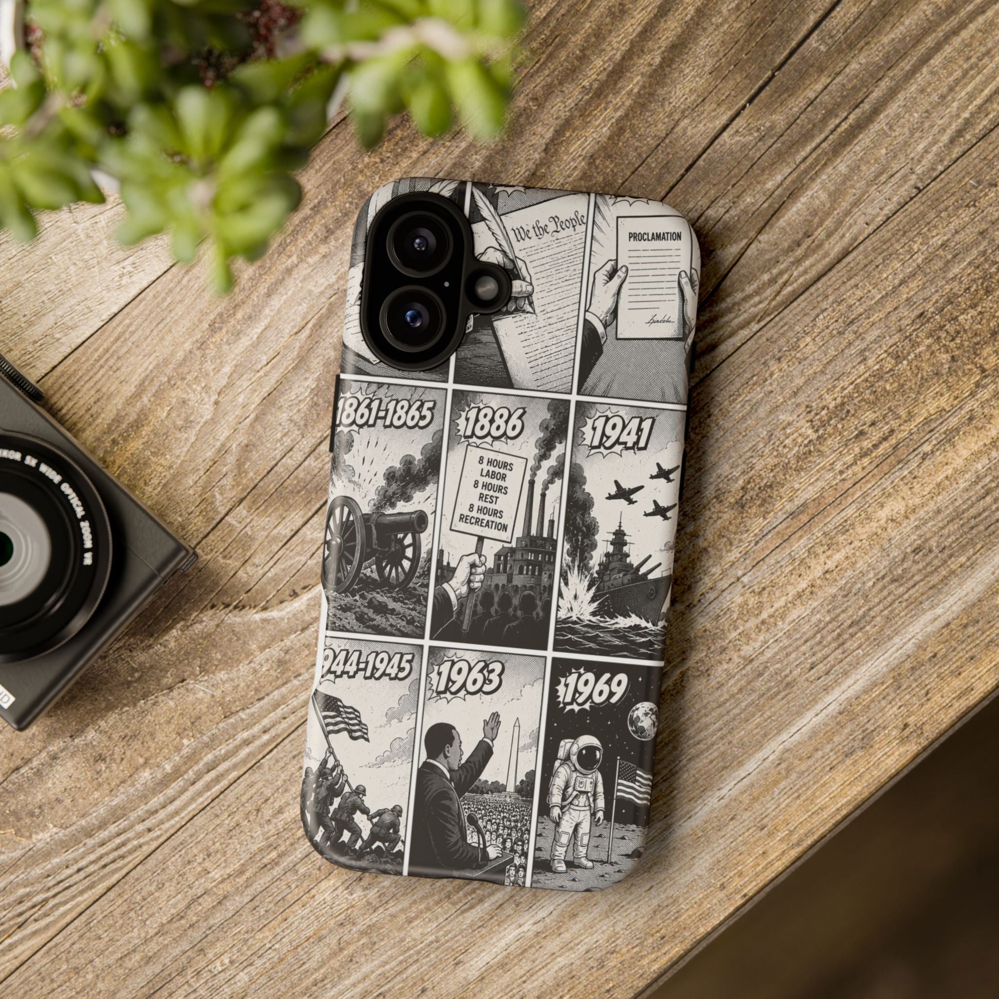 America Through the Ages Comic History Phone Case Printify