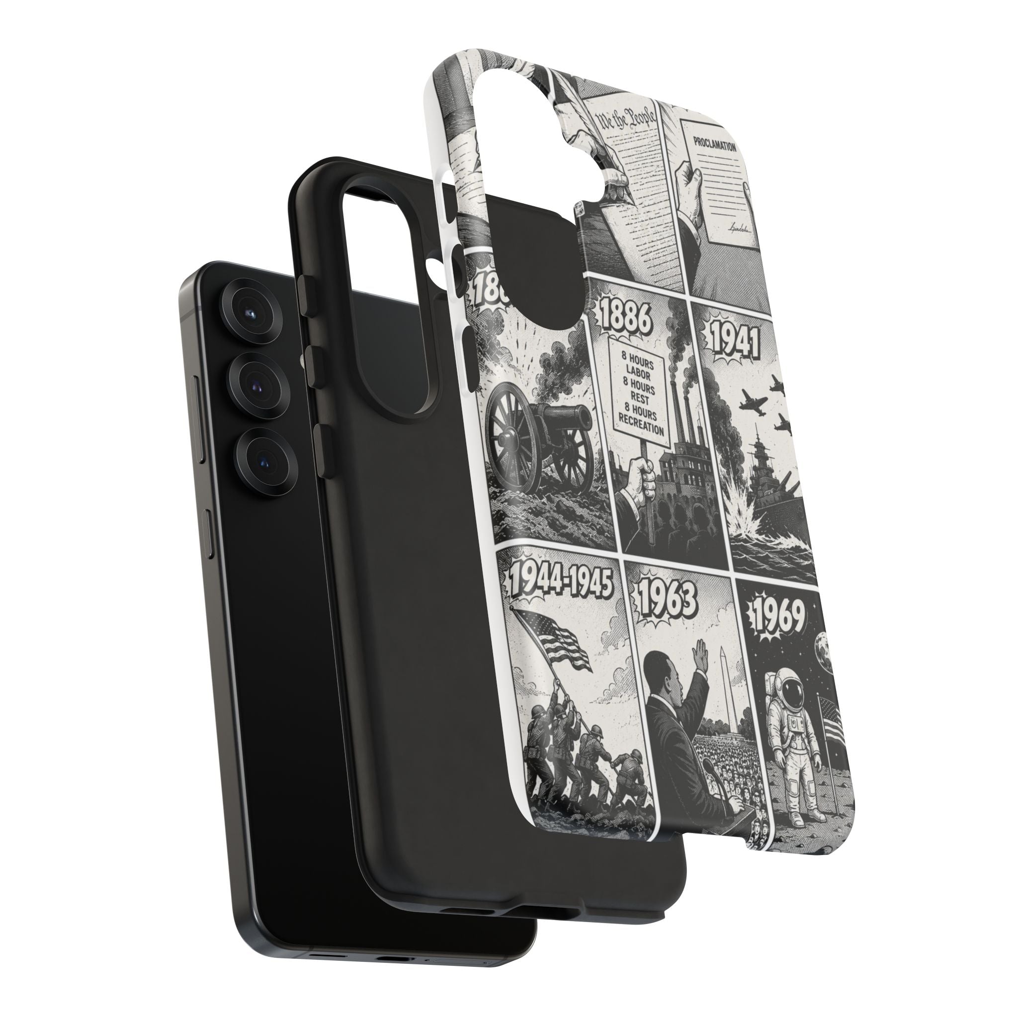 America Through the Ages Comic History Phone Case Printify