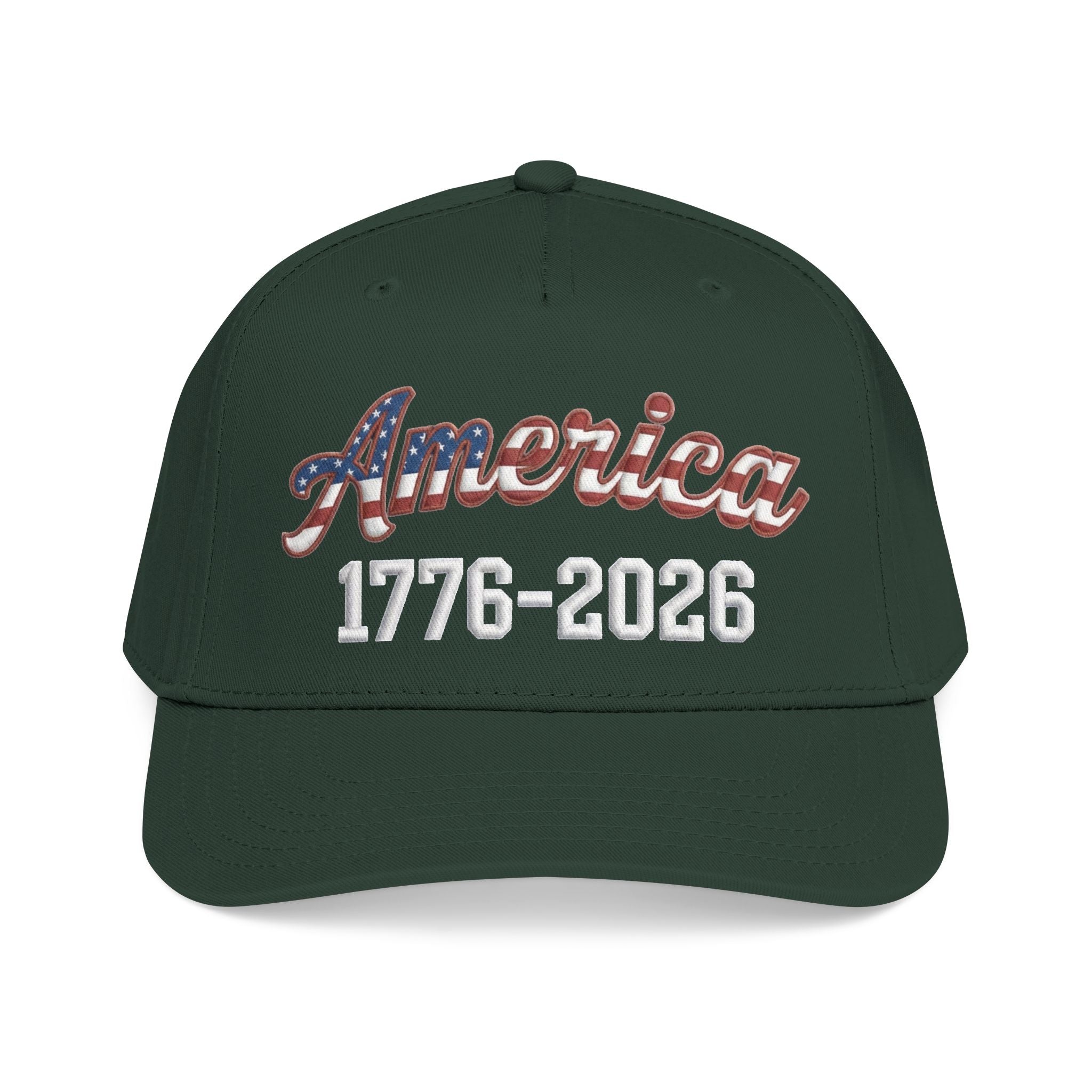 "America 1776–2026" Patriotic Baseball Cap – American Flag Snapback Hat (Dark Colors)