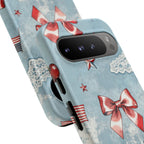 Americana Coquette Cherry Bow Phone Case Printify