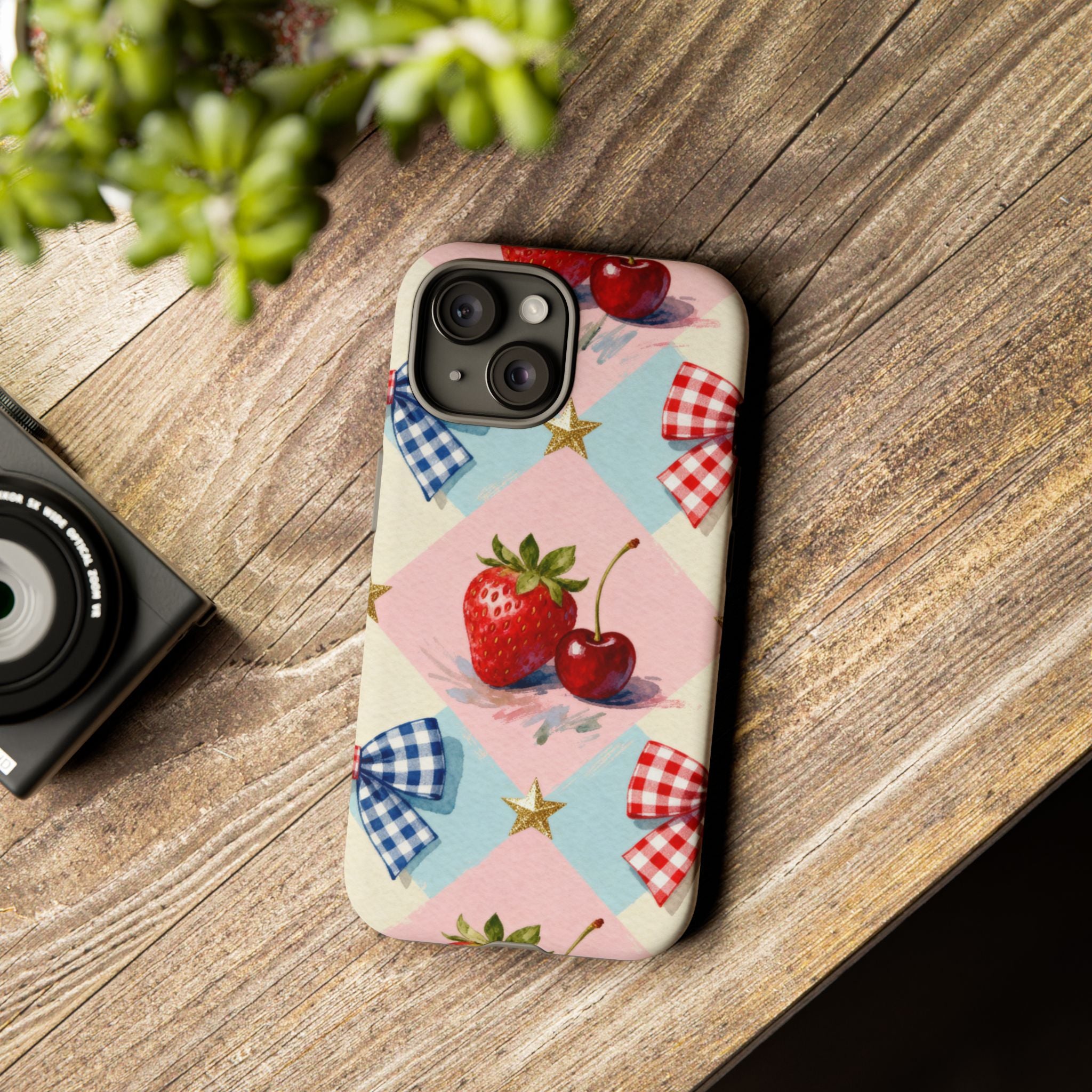 Americana Coquette Cherry Picnic Phone Case Printify