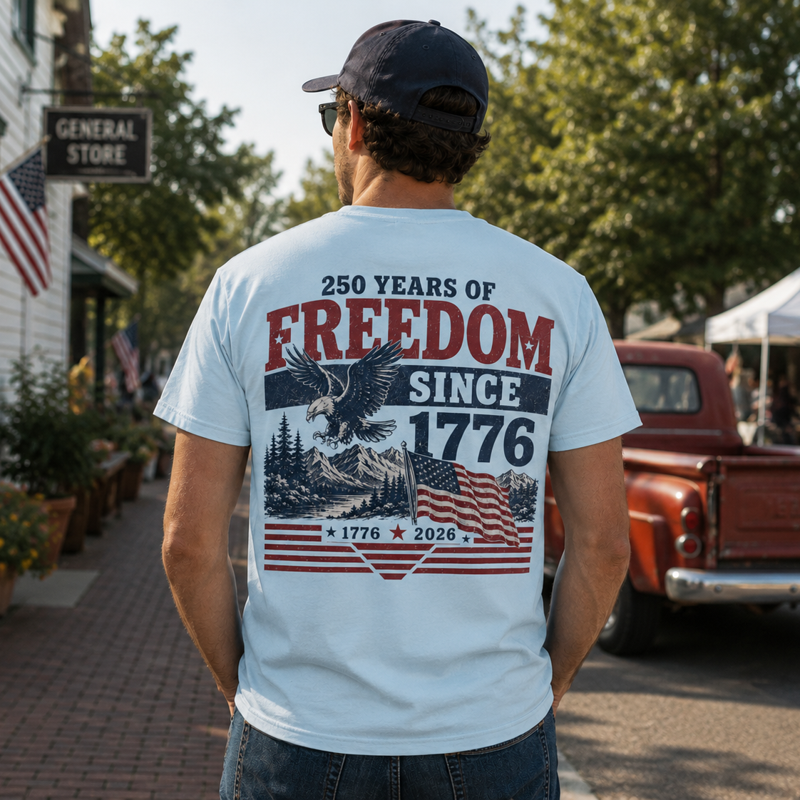 Freedom Since 1776 T-Shirt — 250 Years of American Pride Graphic Tee Printify