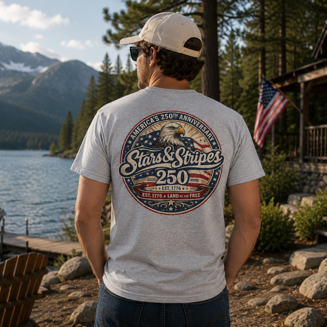 Stars & Stripes T-Shirt — American Flag Graphic Tee Printify