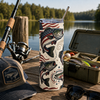 Patriotic Bass Fish 20oz Stainless Steel Tumbler Printify