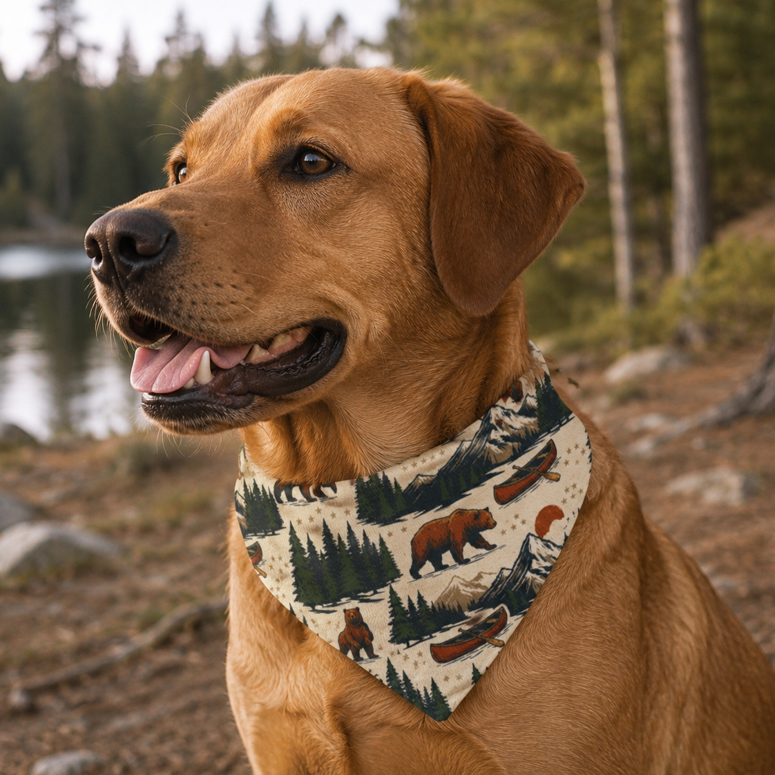 Wilderness Explorer Dog Bandana – Adventure Pup Outdoor Collar Bandana Printify