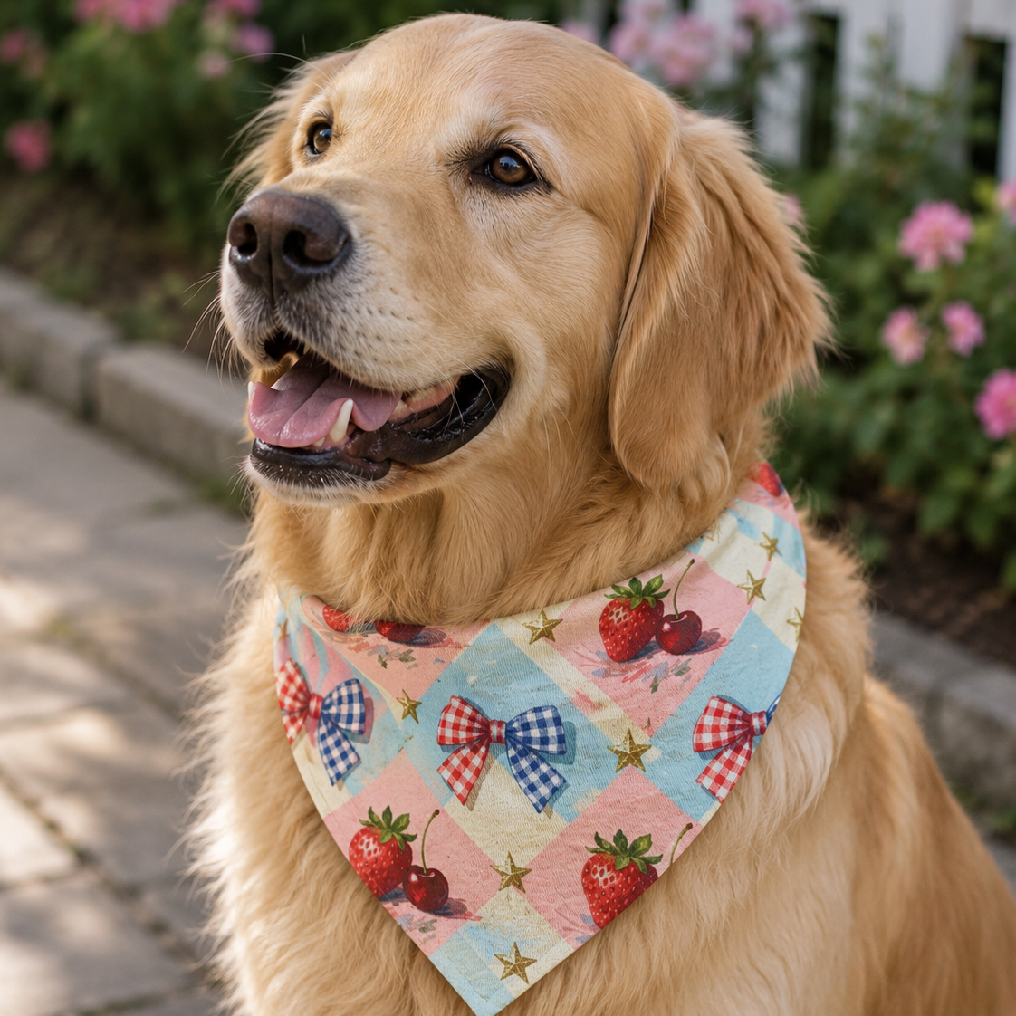 Berry Sweet Americana Dog Bandana – Patriotic Summer Pet Bandana Printify