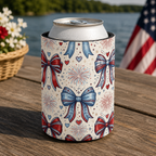 Americana Fireworks & Bows Can Cooler Printify