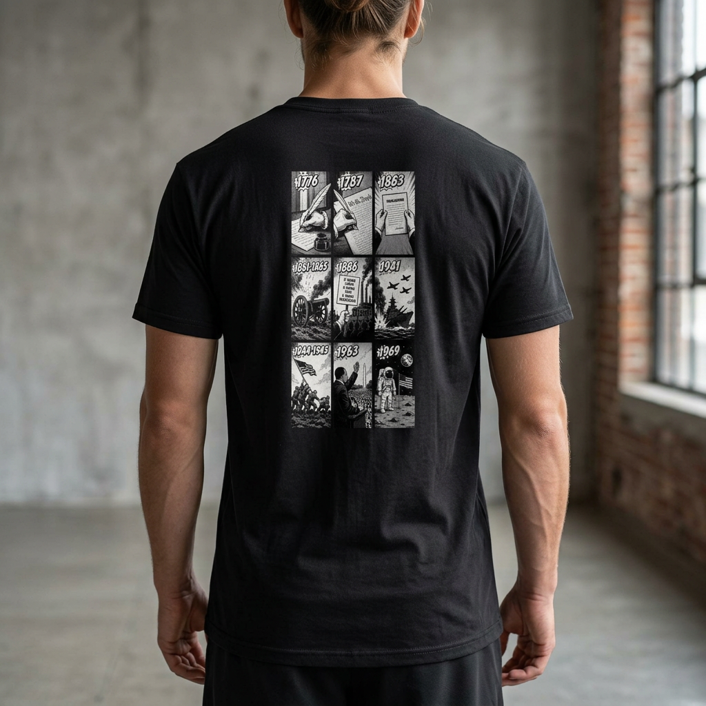 America Comic Book History T-Shirt Printify